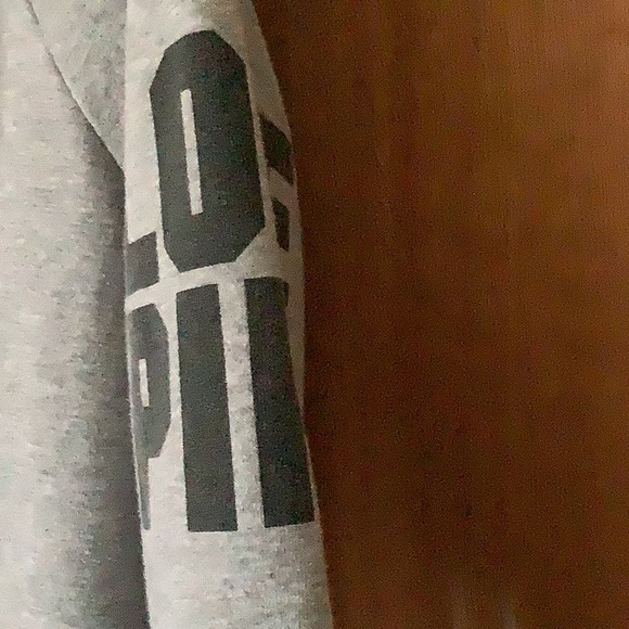 PINK Zipper Up Hooded Sweatshirt in Gray Size Small - Picture 3 of 7